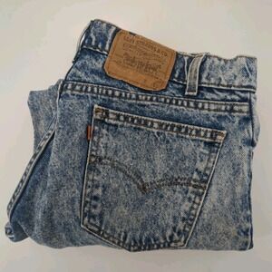 Vintage Levi's 505 Orange Tab Jeans W33 L34 USA Made 40505-0209 Acid Wash 90s